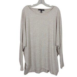 White House Black Market Beige Knit Top Size L Lightweight Dolman sleeves‎